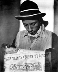 Worker Reading El Machete, Mexico City